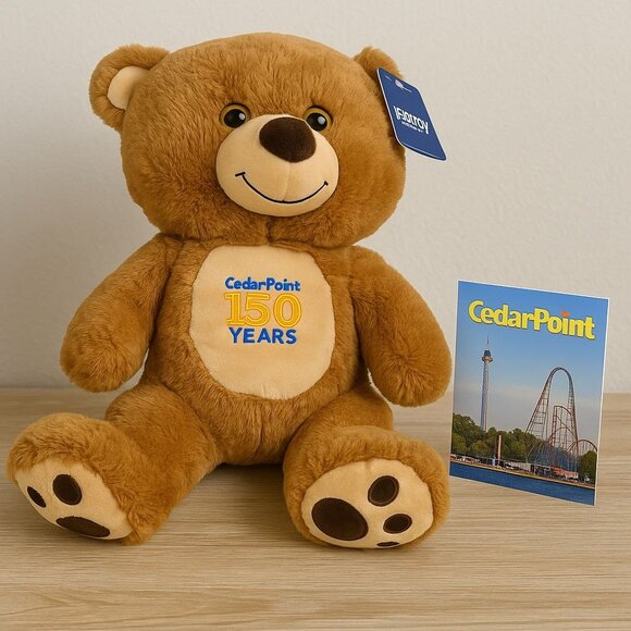 Cedar Point 150 Years Kellytoy Bear Plush Brown Stuffed Animal Souvenir Collect - Picture 1 of 12